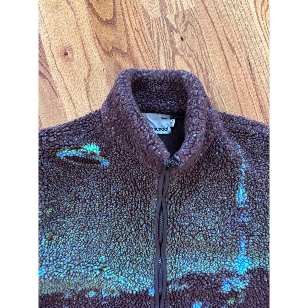 Sundae School Namsan Tower Fleece Jacket Multicolor Alien Space Zip Up Mens M‎ - Picture 9 of 13